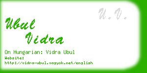 ubul vidra business card